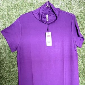 Zengjo Mock Turtleneck Short Sleeve SZ XL womens NWT